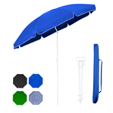 Sekey Parasol Ø 180 cm Round Beach Umbrella Balcony Umbrella with Carrying Bag and Ground Sleeve